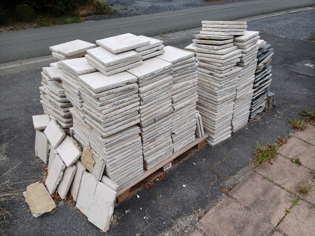 carrelage à donner. granito terrazo blanc beige, 20 à 40 cm, Carrelage de sol, Enlèvement, Utilisé