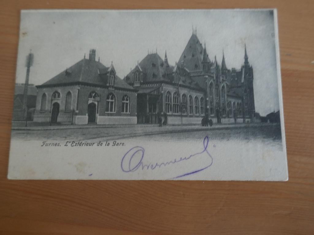 furnes furnes l'extérieur de la gare, Collections, Cartes postales | Belgique, Envoi, Affranchie, Flandre Occidentale