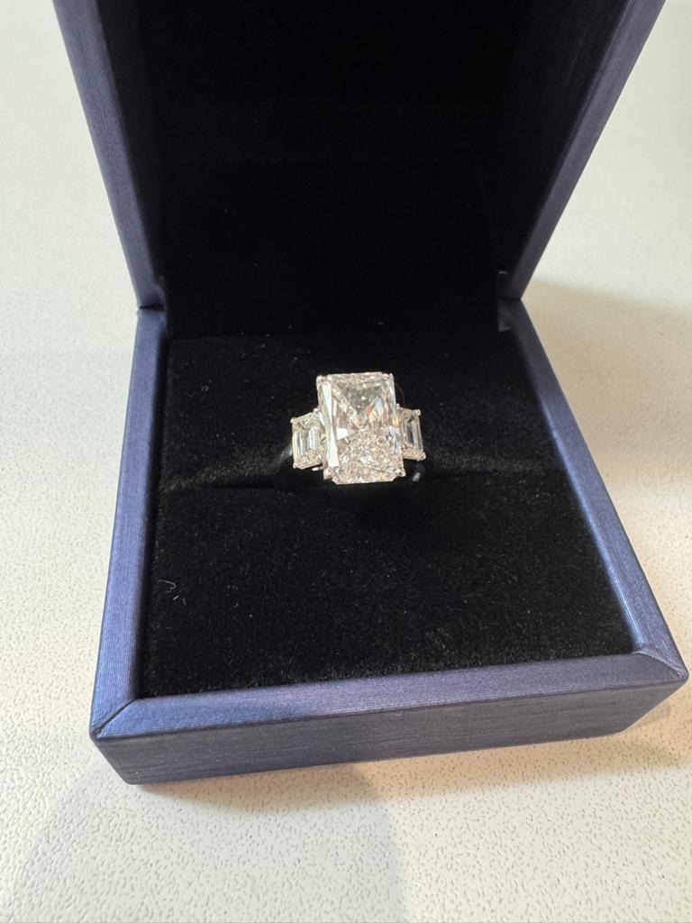 IGI Certified 5.01CT Radiant Lab Diamond Ring, Enlèvement, Comme neuf