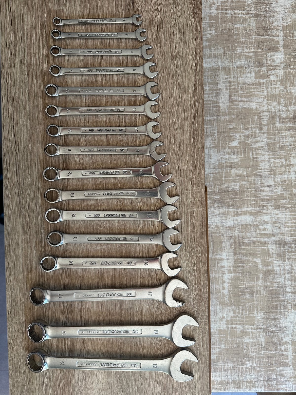 Facom steek-ring sleutelset 16-delig, Ophalen, Gebruikt