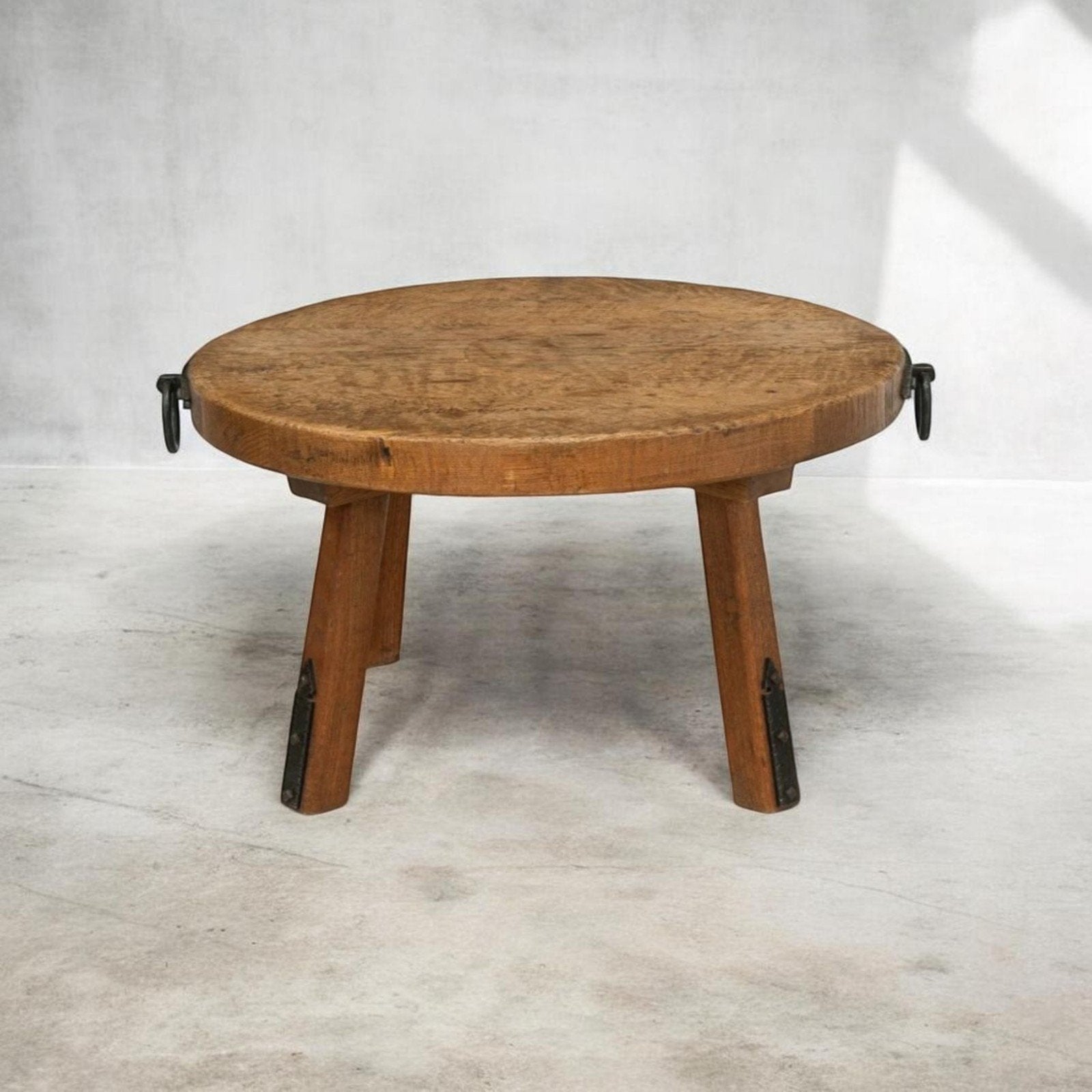 Table basse brutaliste en chêne massif  60's, Enlèvement, Chêne