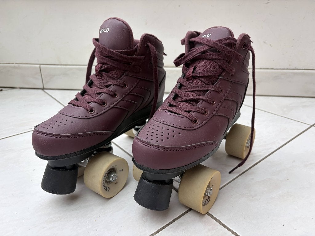 Patins à roulettes / Rollers Quad Oxelo bordeaux - Taille 39, Enlèvement, Comme neuf, Femmes