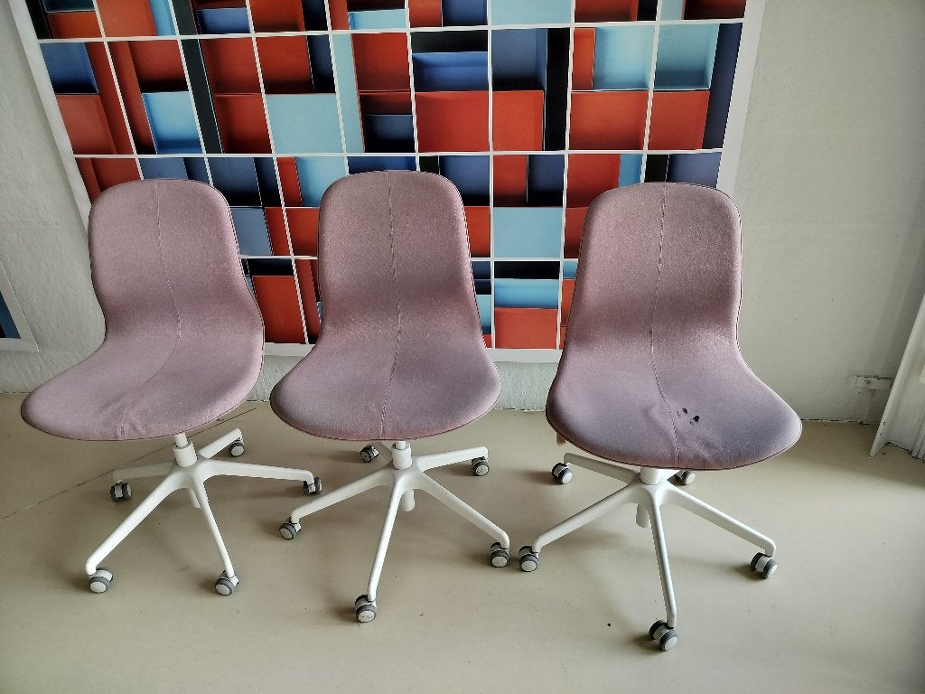 bureaustoelen - 3 stuks, Ophalen, Gebruikt, Roze, Bureaustoel