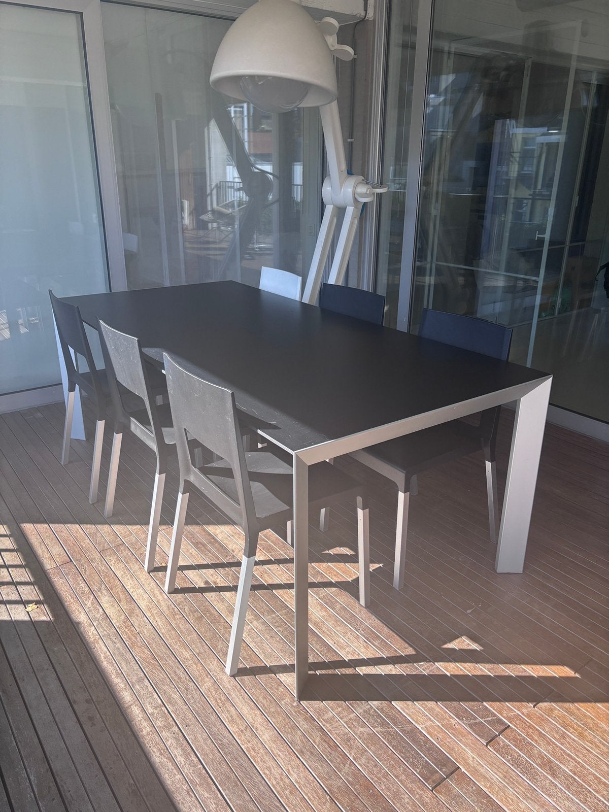 Nori tafel van Kristalia Italy uitschuifbaar 6 stoelen, Maison & Meubles, Enlèvement, Utilisé, Rectangulaire, 200 cm ou plus
