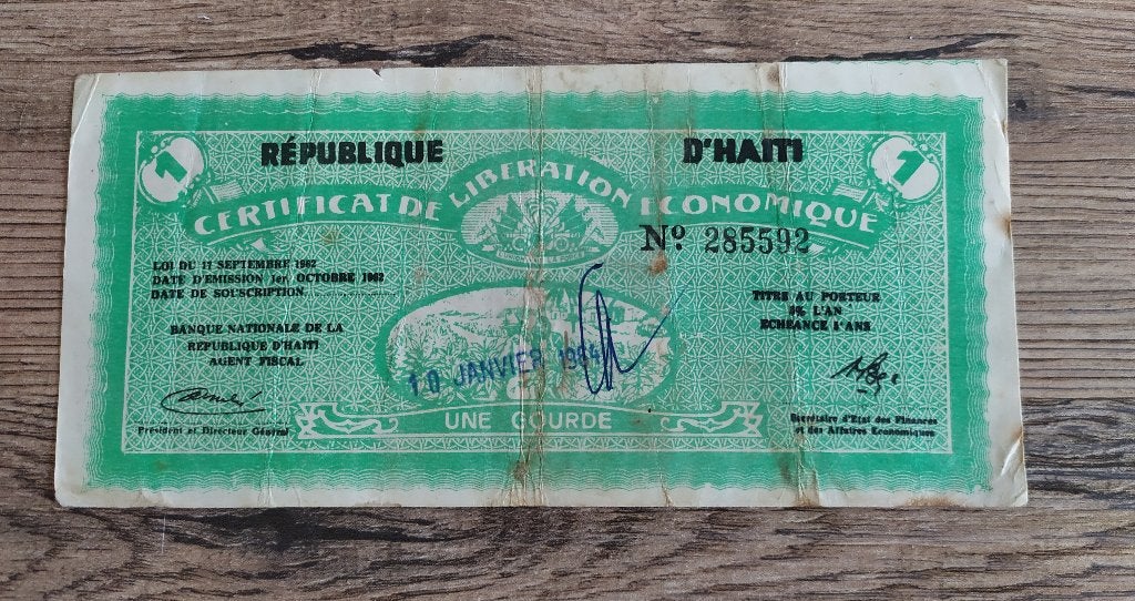 1 Gourde 1964 Haïti - Certificat de libération économique, Enlèvement ou Envoi, Amérique centrale, Billets en vrac