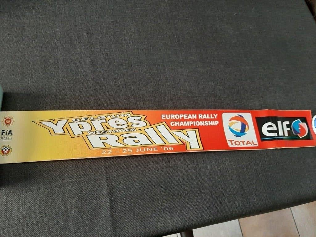 sticker FIA Ypres Westhoek rally 2006 ,68 cm lang-9 cm breed, Collections, Autocollants, Enlèvement, Comme neuf