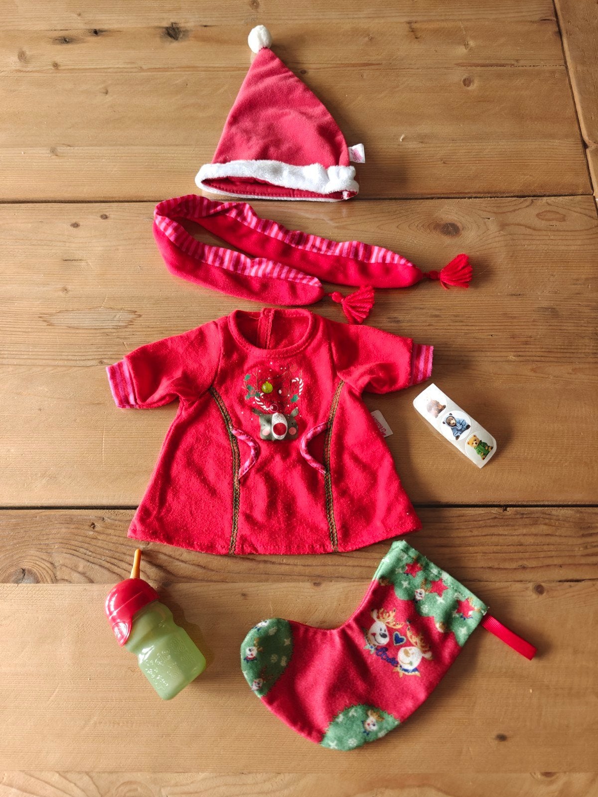 Baby Born kerst outfit voor 40-43cm pop, Ophalen of Verzenden, Gebruikt, Babypop