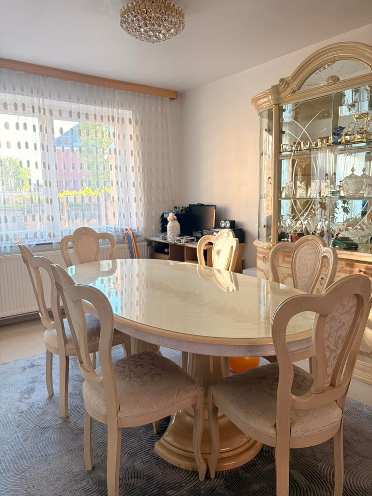 Table à manger ovale + 6 chaises, Maison & Meubles, Enlèvement, Comme neuf