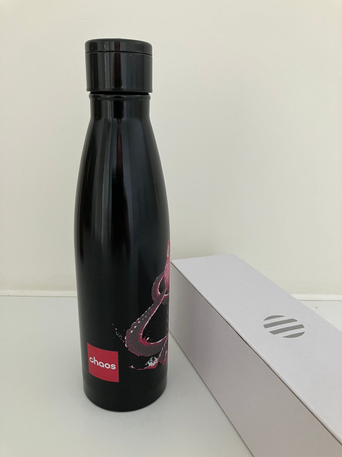 Zwarte drinkbes / drinkbus met thermometer in de dop, Sports & Fitness, Gourdes d'eau, Enlèvement ou Envoi, Neuf