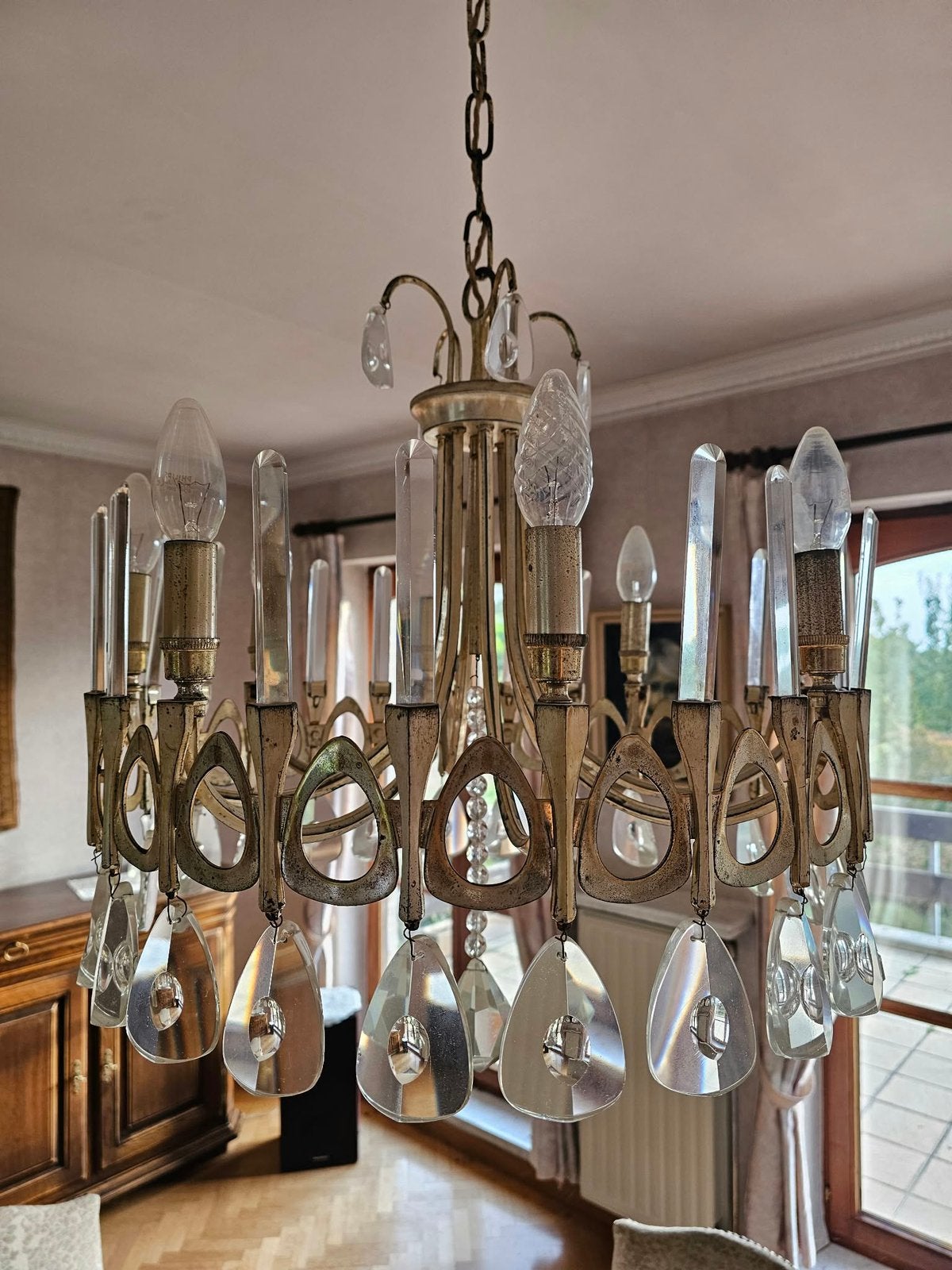 Unieke Set: 2x Vintage Gaetano Sciolari '' Kroonluchters, Enlèvement, Comme neuf
