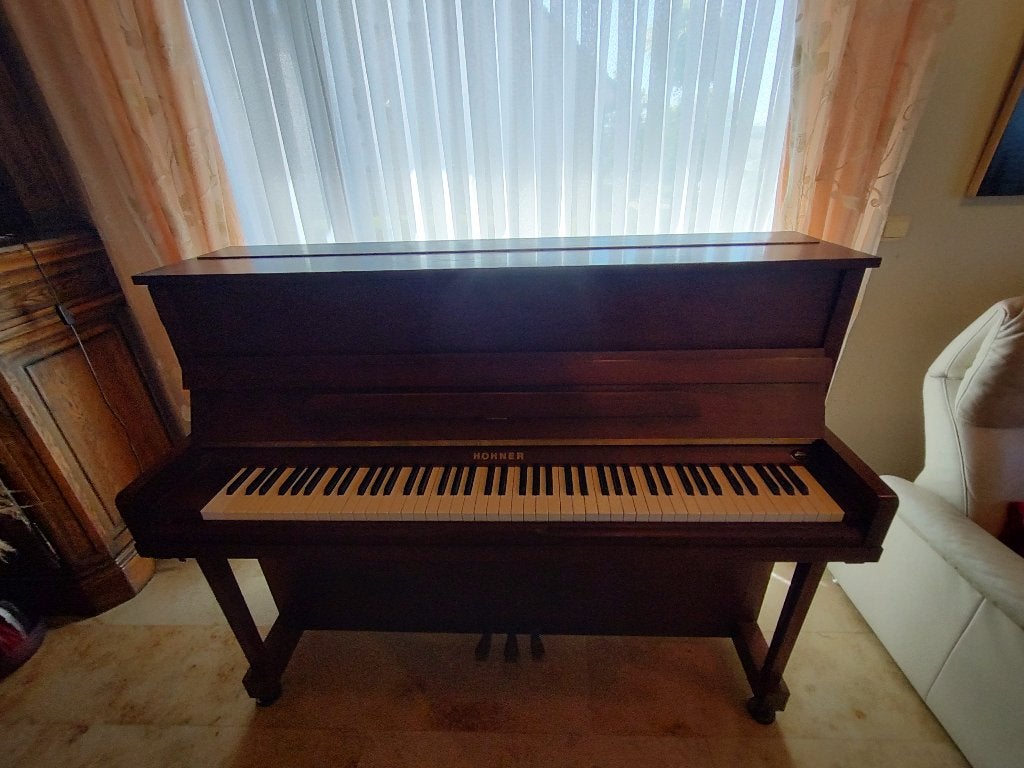 Buffetpiano Hohner, Muziek en Instrumenten, Ophalen, Gebruikt, Bruin, Piano