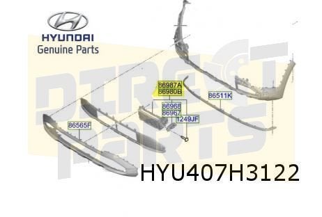 Hyundai Inster (1/25-) module activ-air Rechts in voorbumper, -, -, Nieuw, Bumper