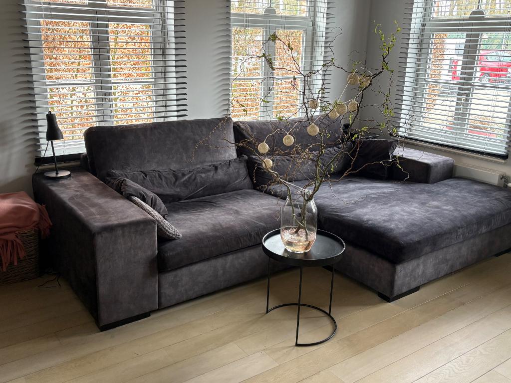 Grijs salon Velvet, Huis en Inrichting, Ophalen, Gebruikt, Stof