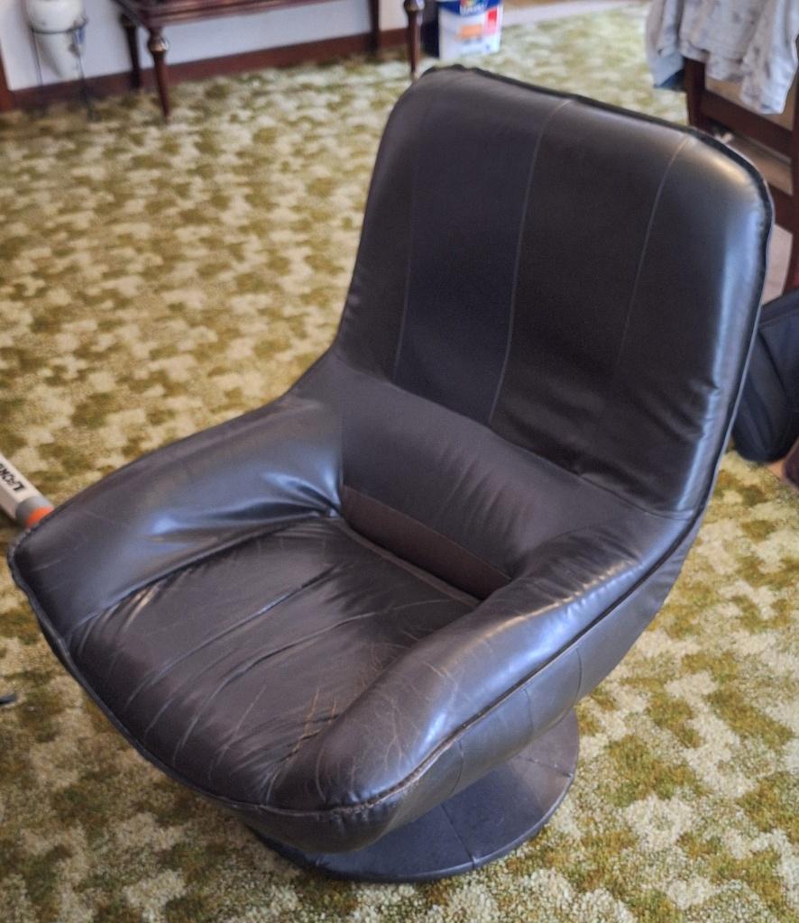 Lederen '70ies Clubzetel Vintage Space-Age Lounge, Ophalen