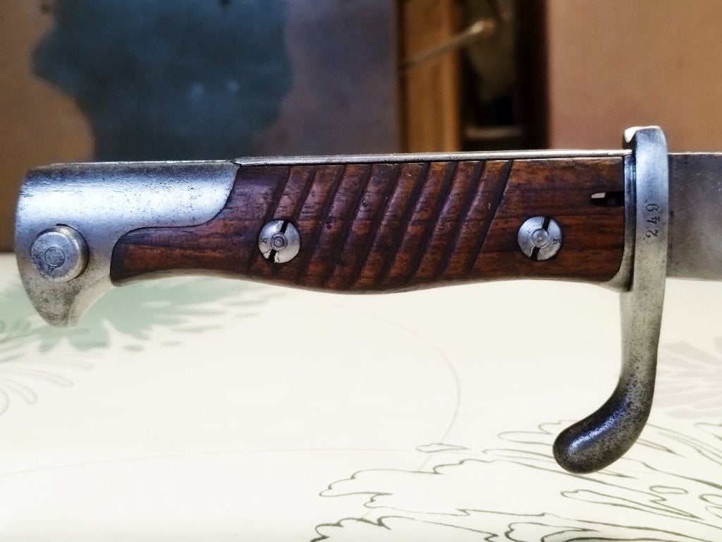 Baïonnette allemande 98/05 Bavière 1917 avec fourreau - 150€, Enlèvement ou Envoi, Armée de terre