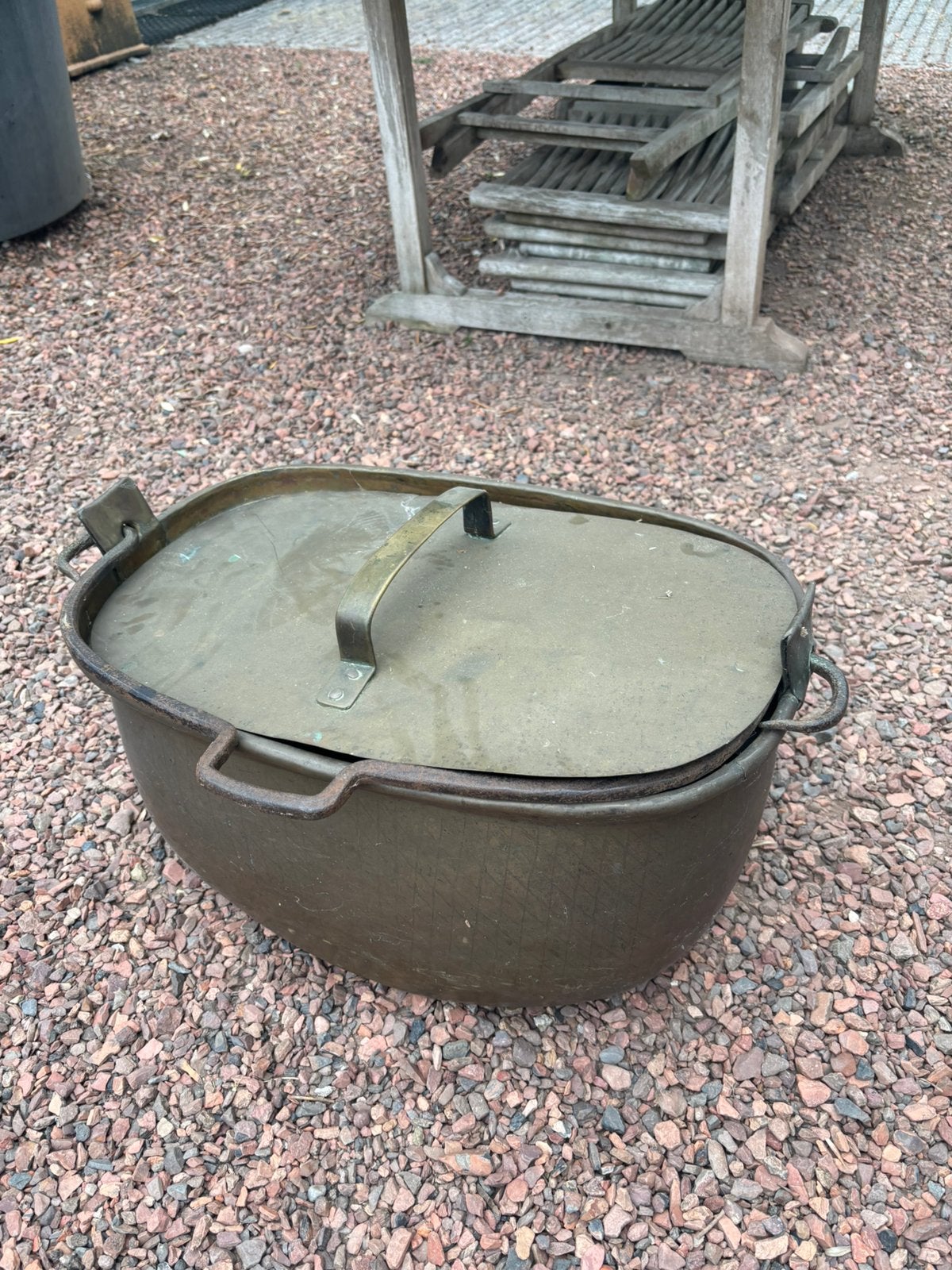 Zeer grote antieke turbotiere/poissonniere, Tuin en Terras, Ophalen, Gebruikt