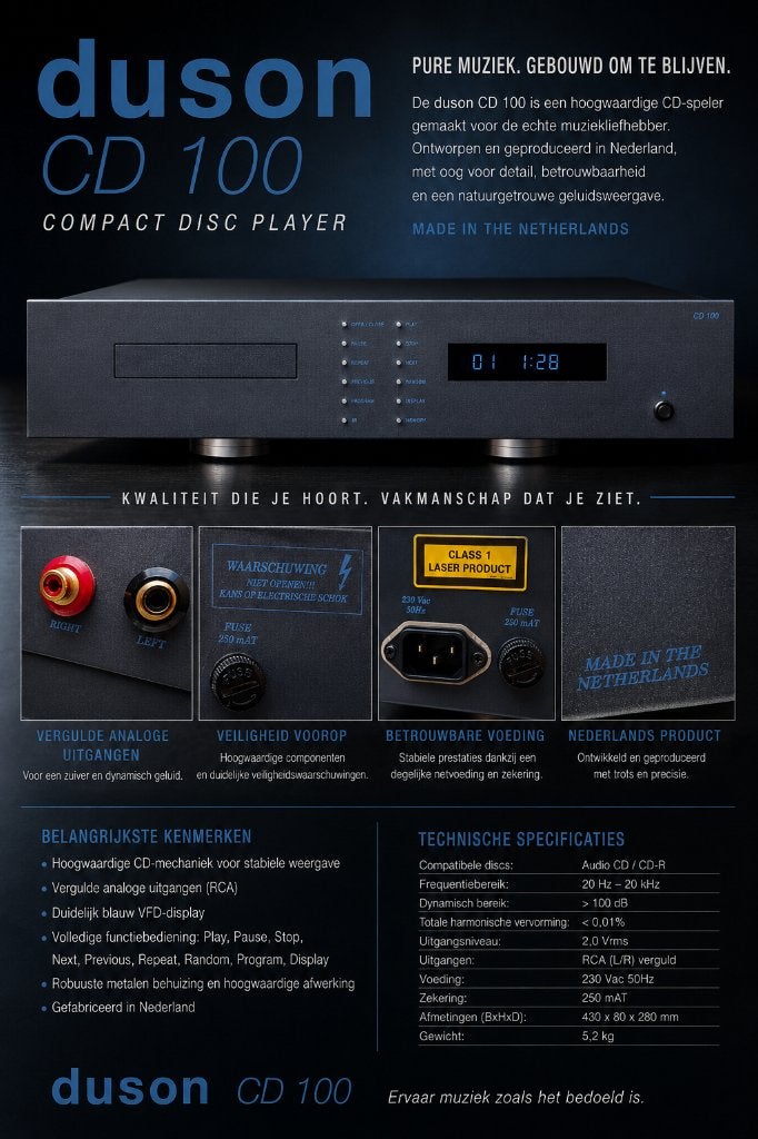 Duson cd 100 high-end cd speler, Audio, Tv en Foto, Ophalen, Zo goed als nieuw, Overige merken