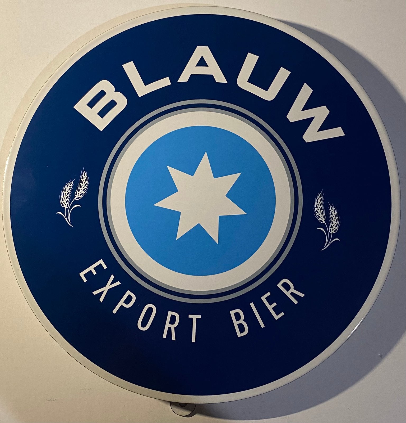 Emaille Blauw, Ophalen of Verzenden, Zo goed als nieuw, Reclamebord, Plaat of Schild, Overige merken