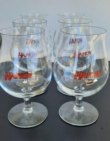 Hapkin 6x bierglas ongebruikt, Ophalen of Verzenden, Nieuw, Bierglas