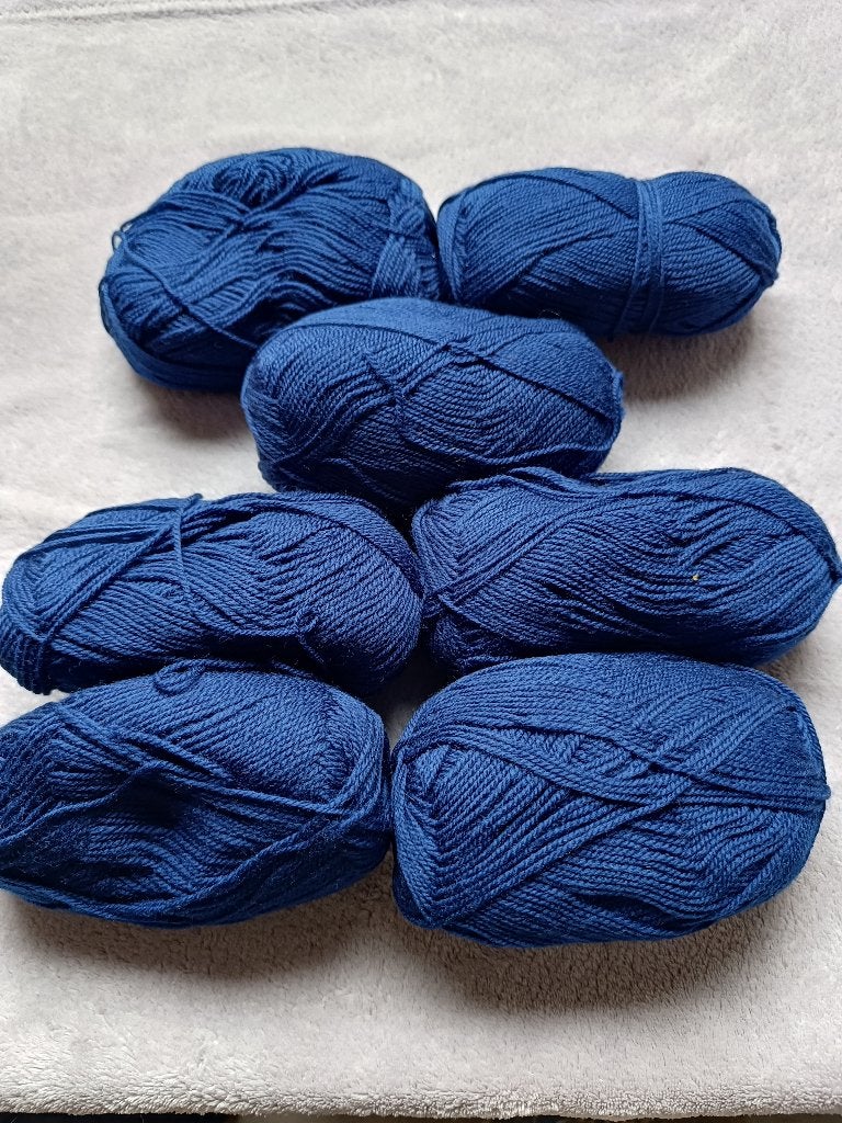 7 x 50 gr blauw, Hobby en Vrije tijd, Ophalen of Verzenden, Nieuw, Breien of Haken, Wol of Garen