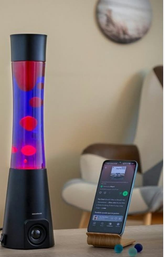 Lavalamp met luidsprekers/Bluetooth-luidspreker, Huis en Inrichting, Ophalen, Zo goed als nieuw, Glas, 42 cm