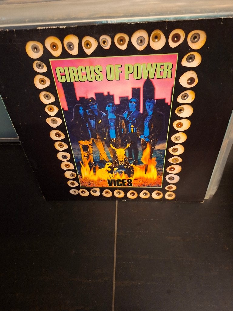 lp - circus of power - vices - vak 6, CD & DVD, Enlèvement ou Envoi, Utilisé, Hard rock, Pochette photo