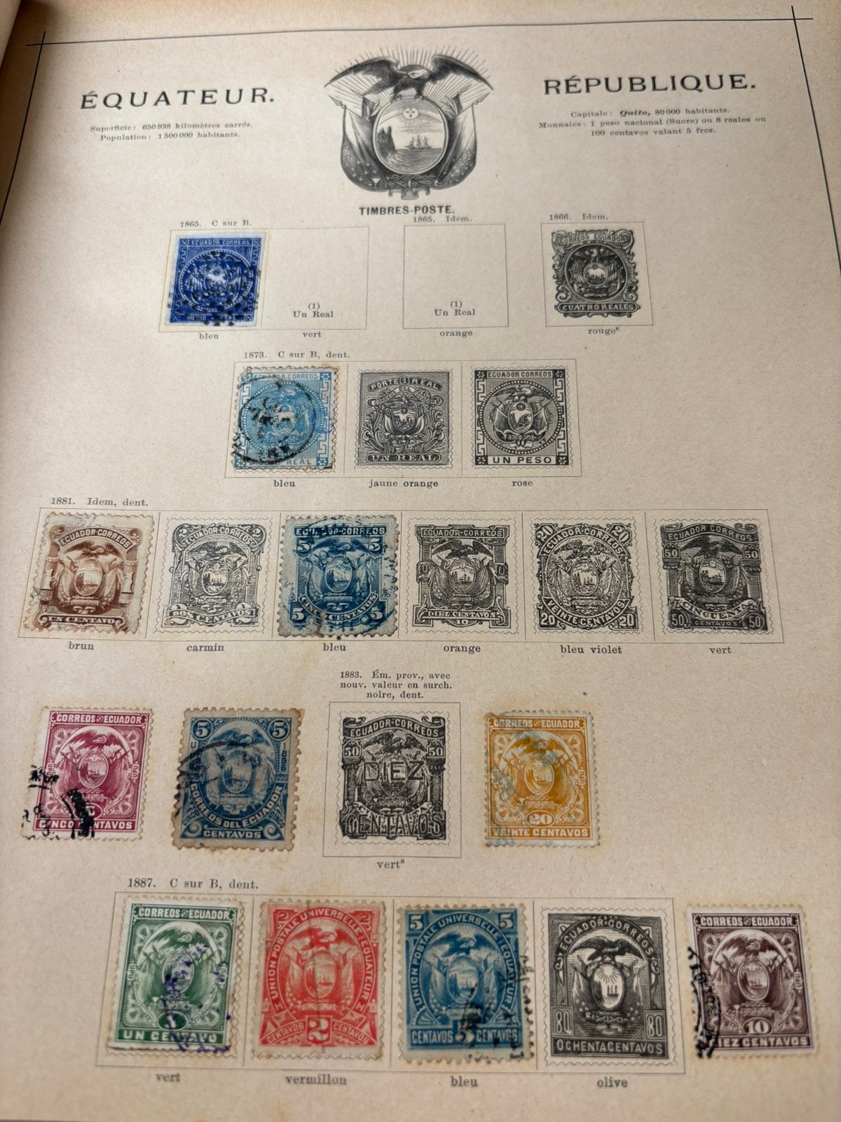 Oude postzegels Ecuador, Enlèvement ou Envoi