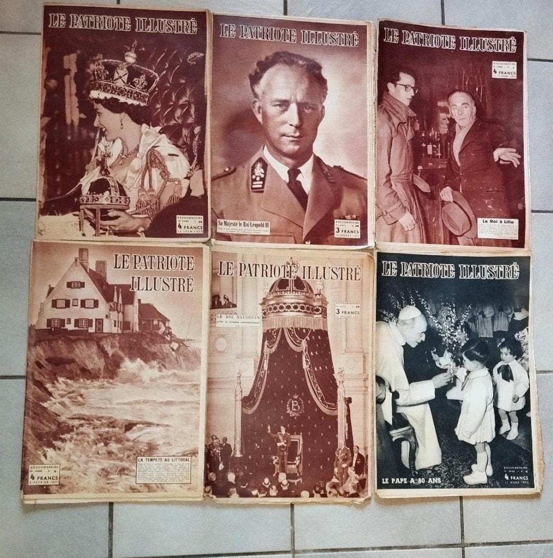 6 exemplaires magazine Le Patriote Illustré des années 1950, Enlèvement