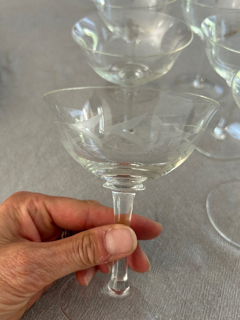 6 antieke Champagne coupes, Antiek en Kunst, Ophalen