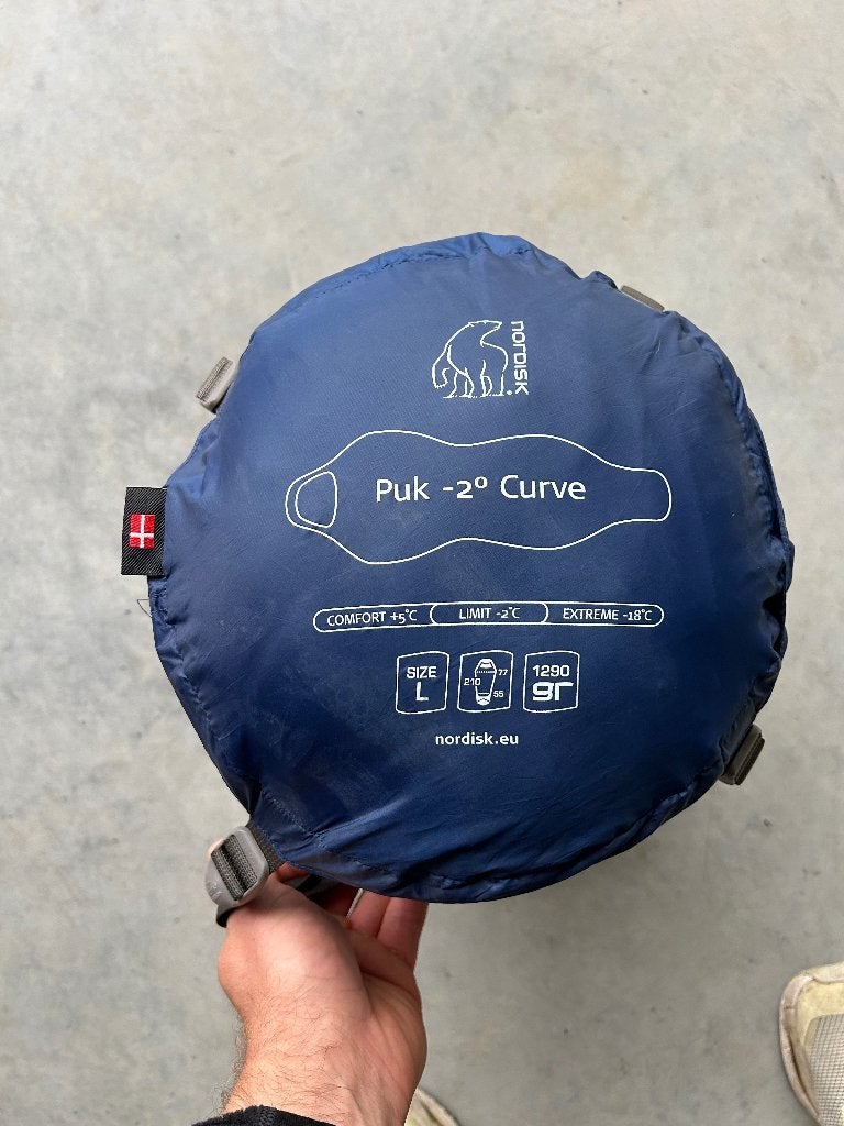 Nordisk puk -2 curve slaapzak, Caravans en Kamperen, Slaapzakken, Ophalen, Zo goed als nieuw