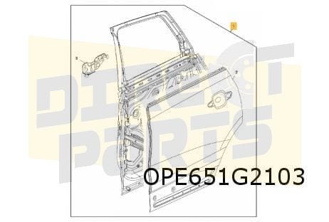 Opel Crossland X (6/17-1/21) Achterportier Links (te spuiten, Neuf, -, Opel, Porte