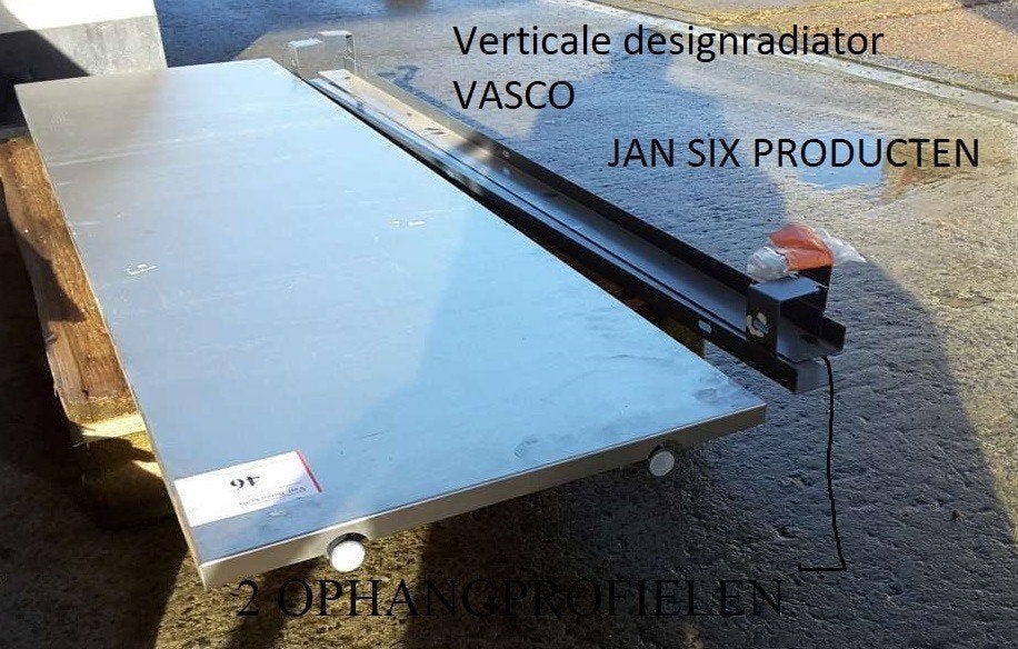 Verticale designradiator vasco 520x1820 inox met inox plaat, Ophalen of Verzenden, Nieuw, Radiator