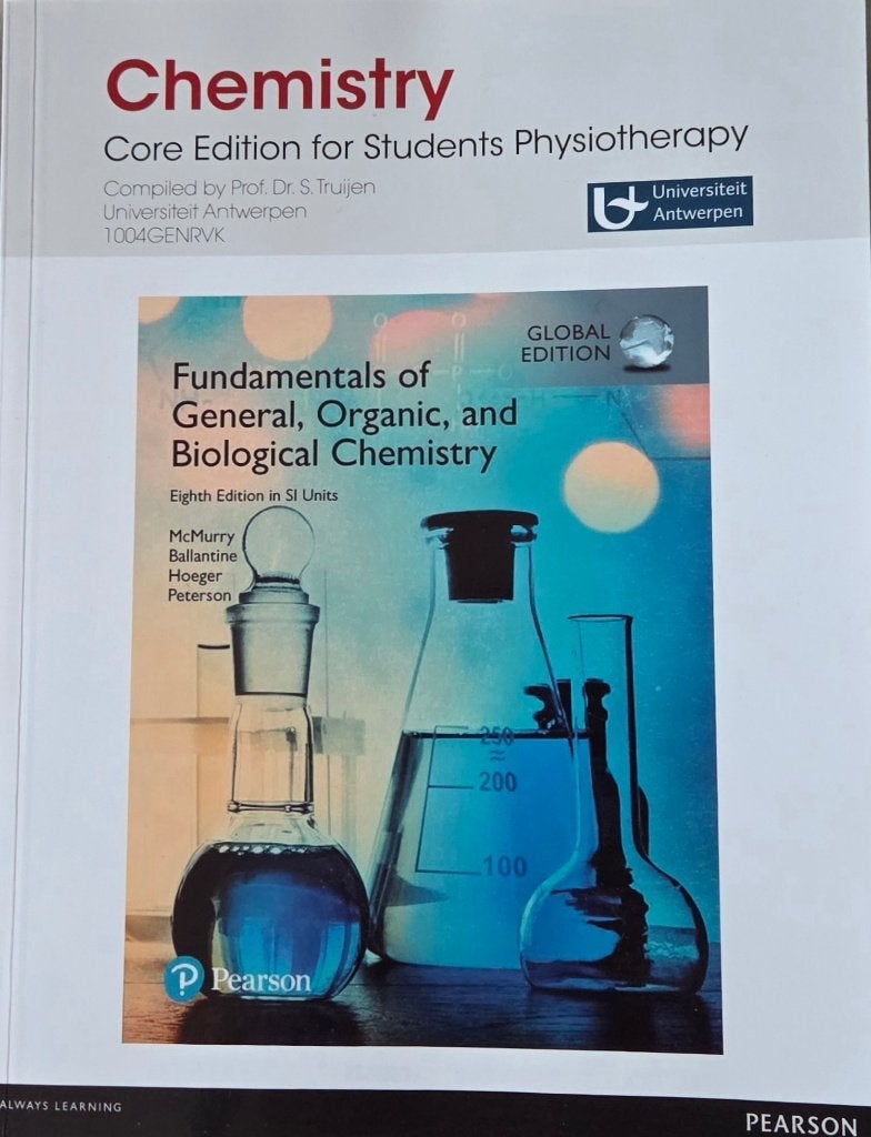 Chemistry, core edition for students physiotherapy, Enlèvement, Neuf, Autres niveaux, Prof.Dr. S.Truijen, Pearson