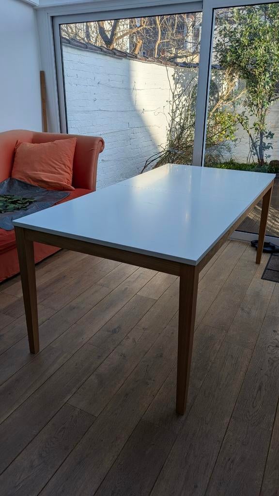 Table style scandinave blanche extensible 180-260cm, Maison & Meubles, Enlèvement, Chêne