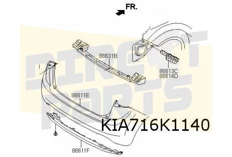 Kia Venga (2/10-3/19) Onderspoiler achterbumper Origineel! 8, Neuf, Kia, Arrière, -