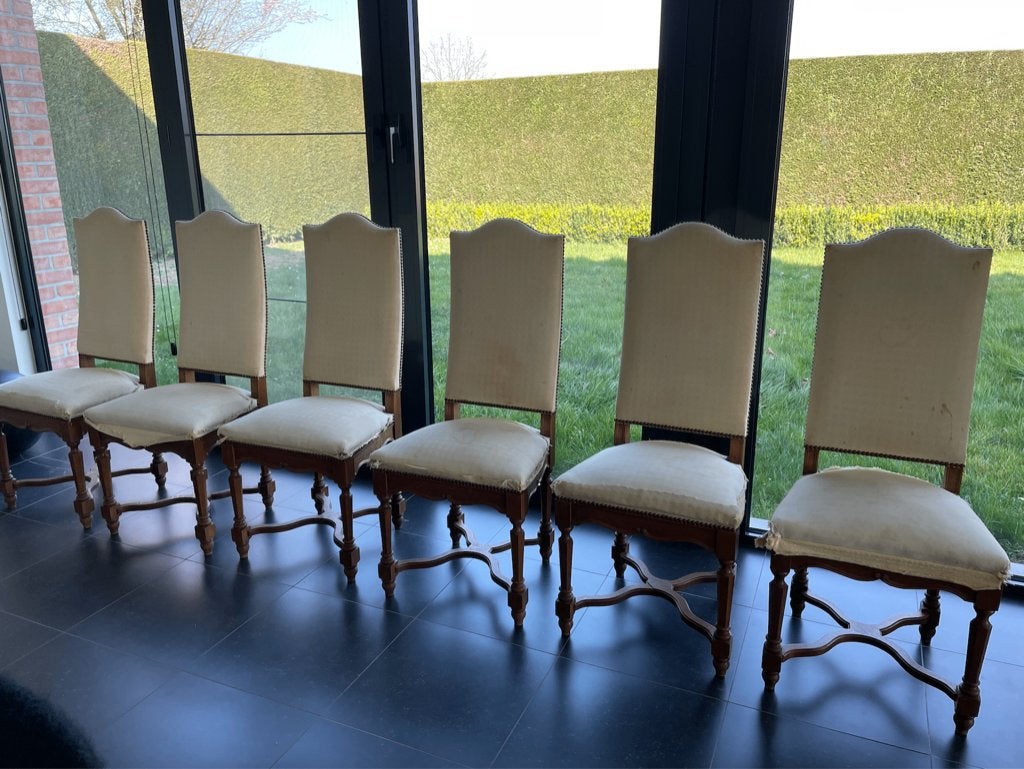 6 chaises de style liégeois, Antiquités & Art, Enlèvement
