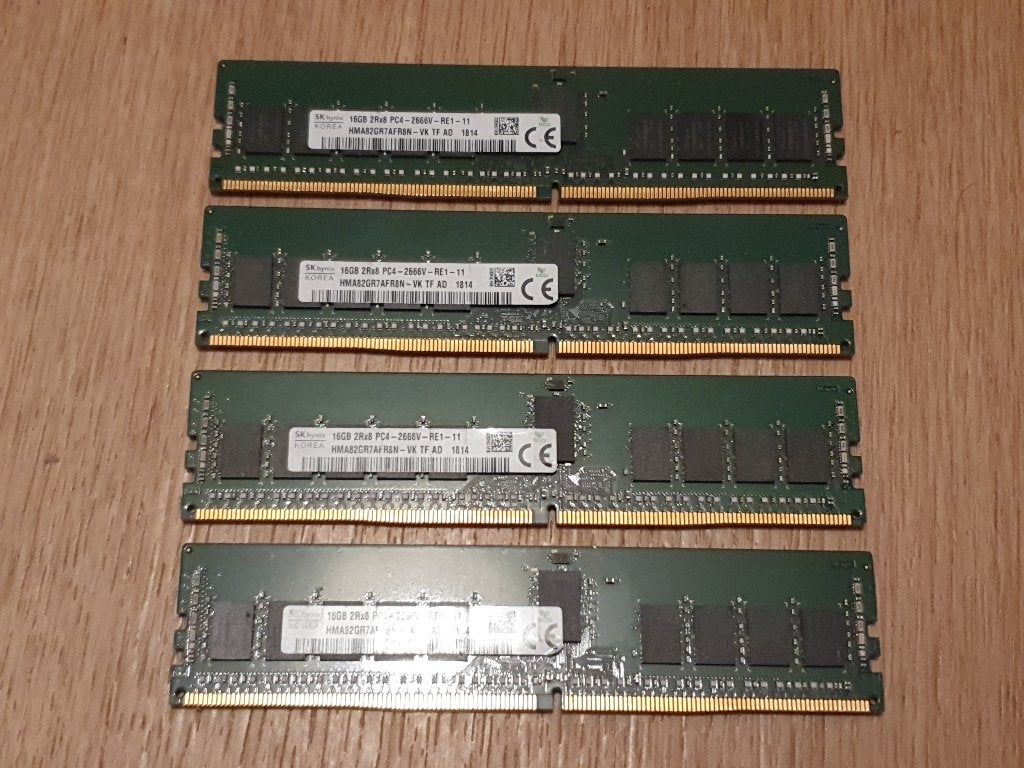 64Gb DDR4 ECC Hynix 16Gb x4 Server RAM, Enlèvement ou Envoi, DDR4, Serveur, Utilisé