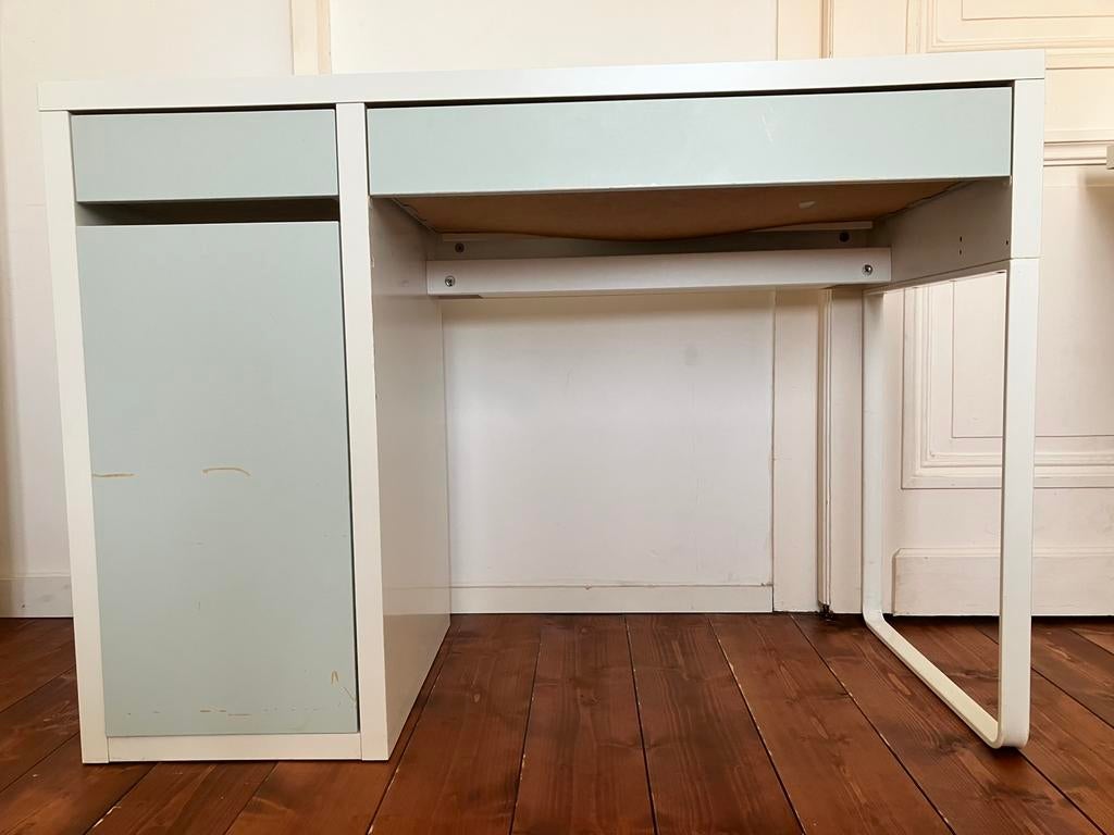 Bureau Ikea Micke wit en mintgroen, Huis en Inrichting, Ophalen, 105 cm, Gebruikt, Scandinavisch