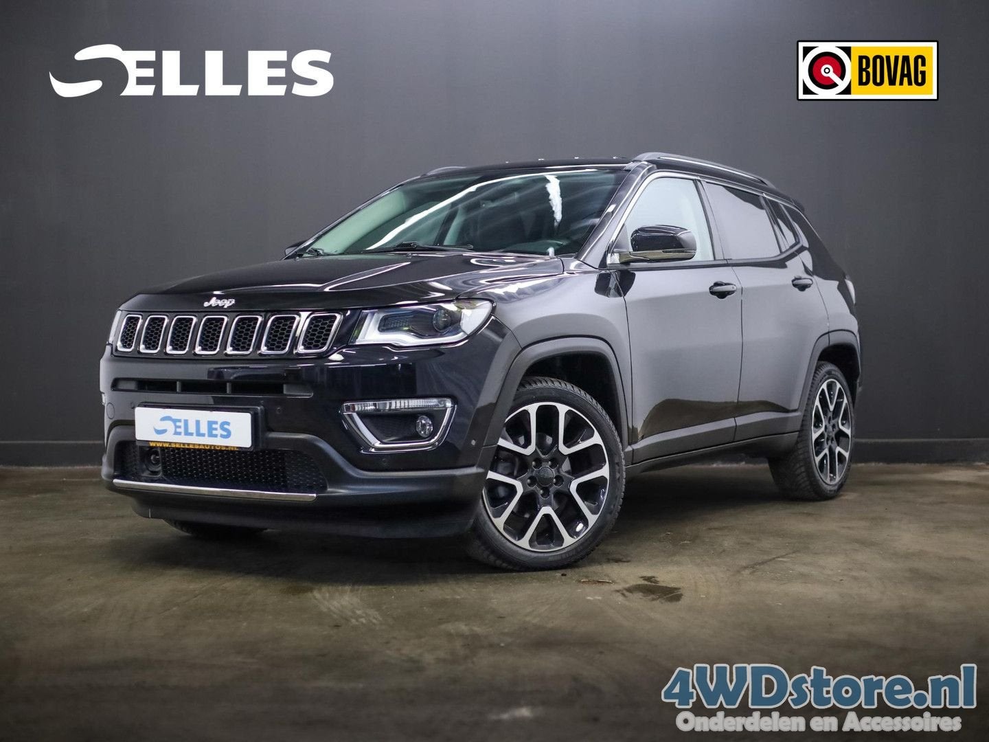 Jeep Compass 1.3T Limited | Stuur en Stoelverwarming | Camer, Auto's, Automaat, Zwart, Zwart, Compass