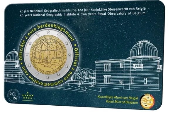 België 2026 - 2euro coincard - 50 jaar Geografisch instituut, Postzegels en Munten, Ophalen of Verzenden, België, 2 euro