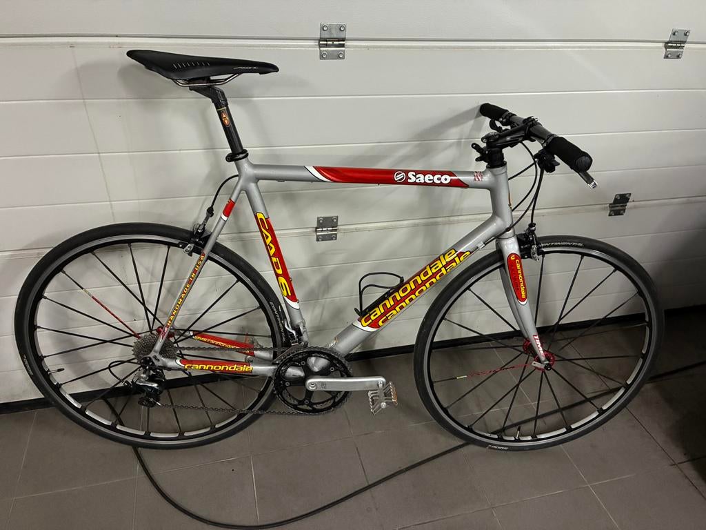 Vintage Cannondale CAAD6 60cm Saeco Dura Ace 9000 flatbar, Autres marques, Aluminium, 57 à 61 cm, Enlèvement