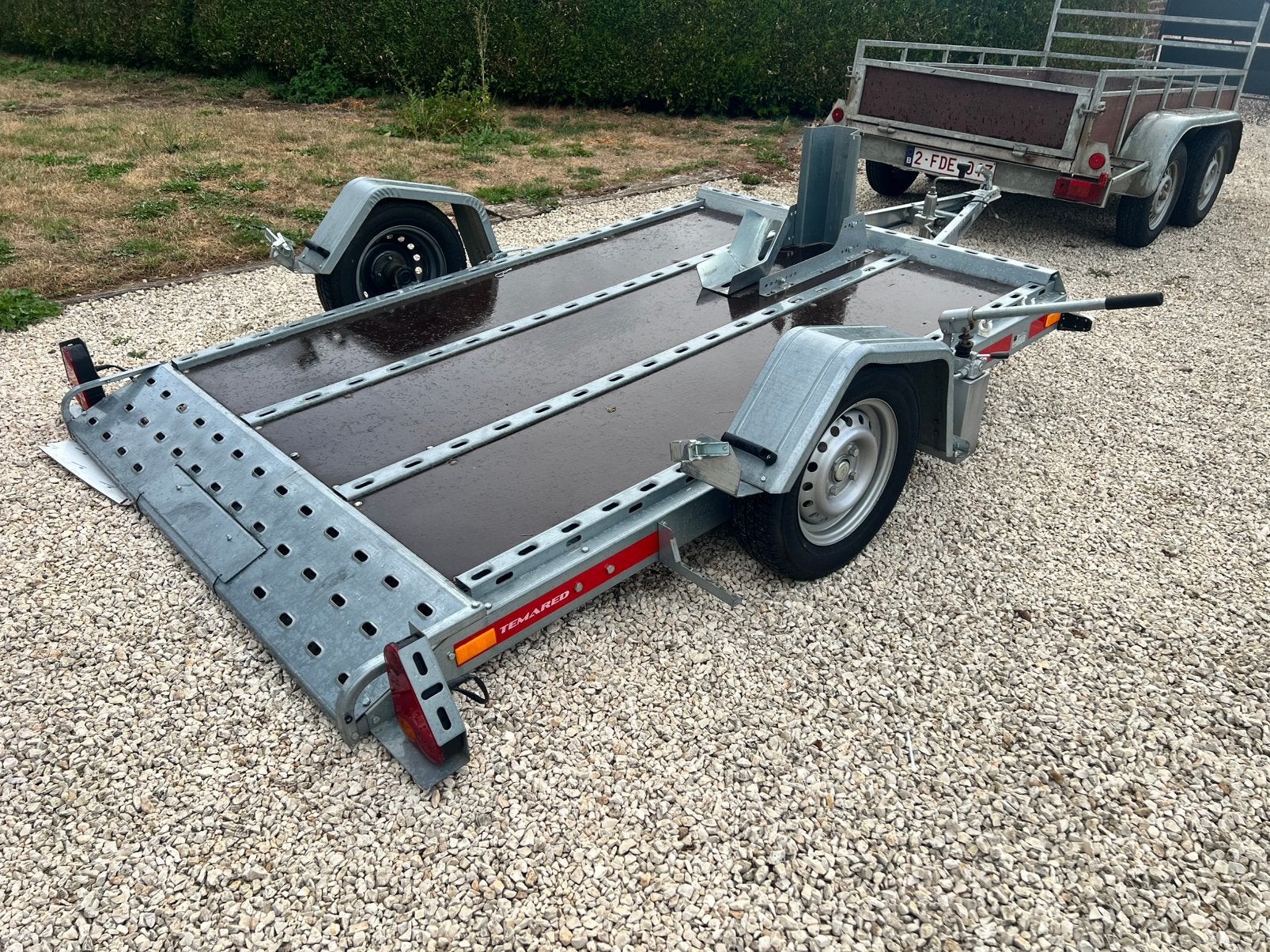 Remorque 3 motos ou quad hydraulique, Enlèvement, Comme neuf