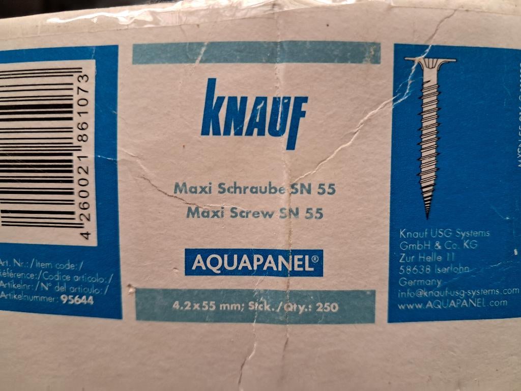 Knauf aquapannel scroeven 55mm, Enlèvement