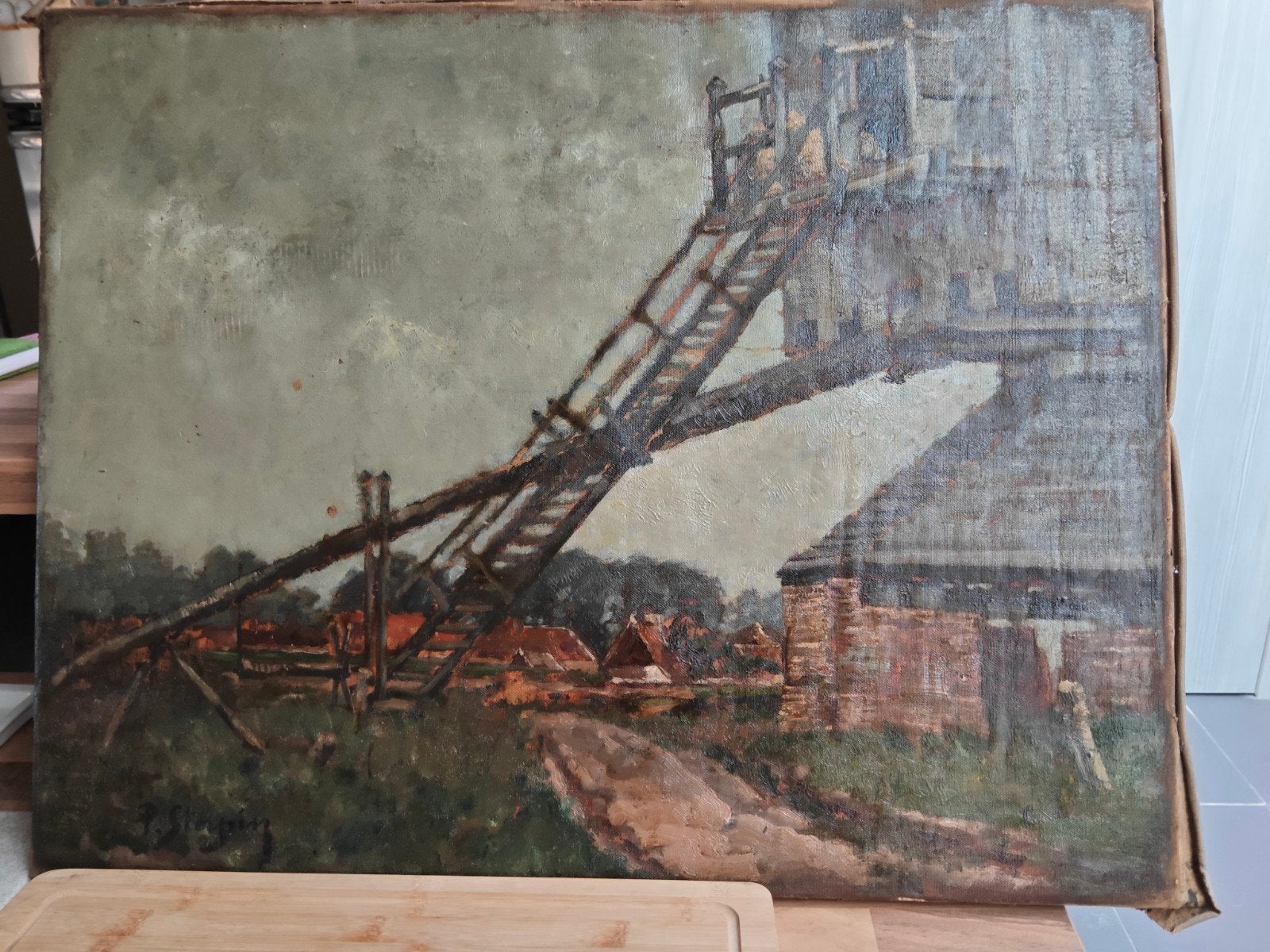 Huile sur toile de Paul Sterpin, Enlèvement, Toile