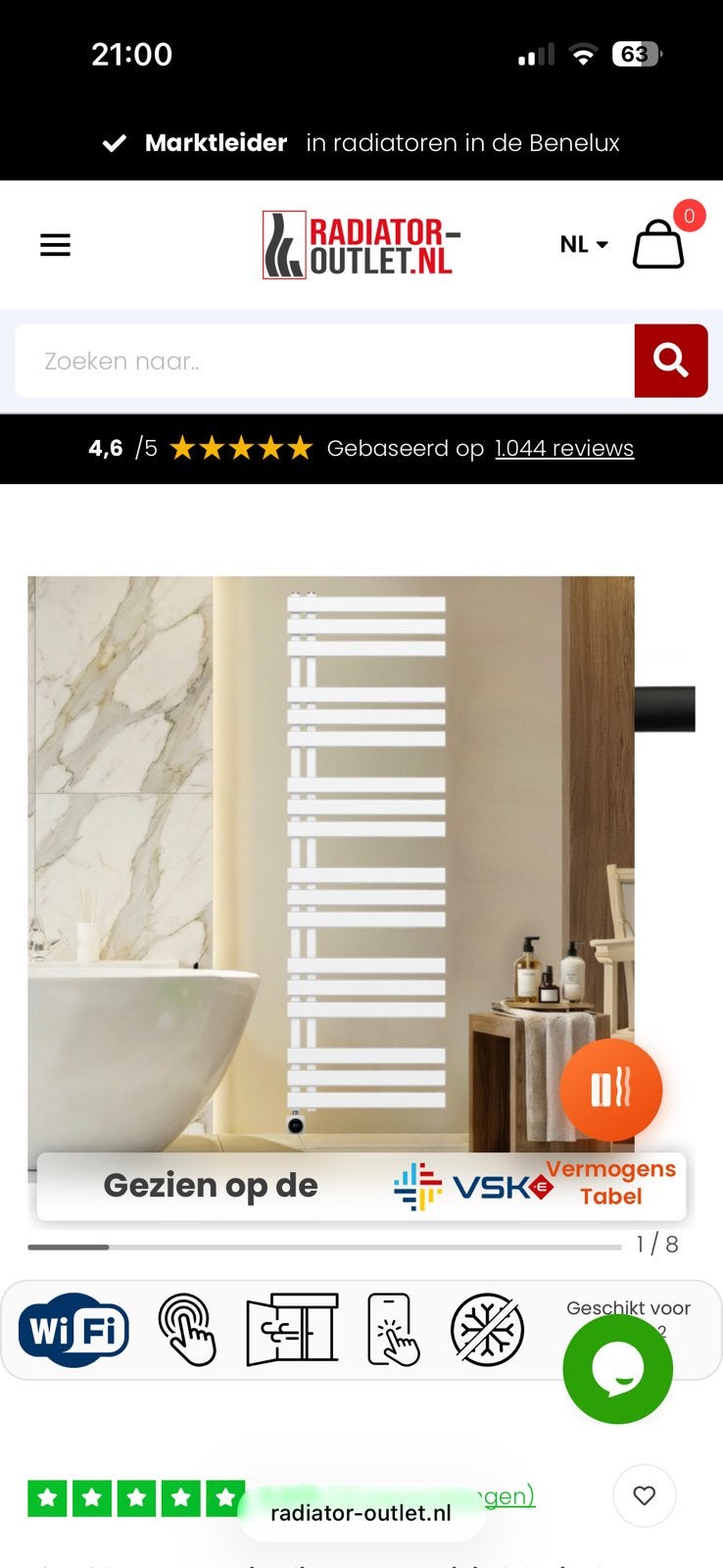 Handdoekradiator Oppio elite smart wifi, Ophalen, Zo goed als nieuw, Radiator