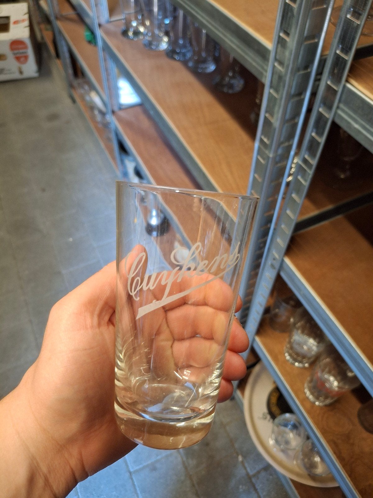 oud gezuurd bierglas cuykens Lier, Verzamelen, Biermerken, Ophalen of Verzenden
