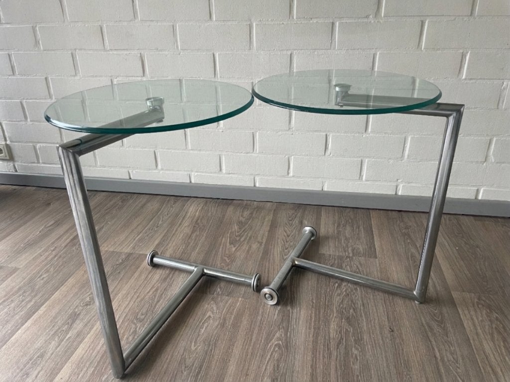 Lot de 2 tables d'appoint en verre design, Rond, Comme neuf, Verre, Enlèvement