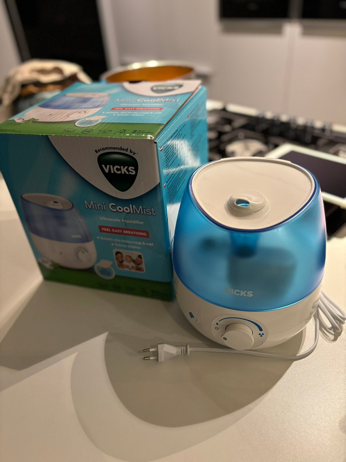 Vicks Mini CoolMist Luchtbevochtiger - amper 1x aan gezet, Elektronische apparatuur, Luchtbehandelingsapparatuur, Ophalen of Verzenden