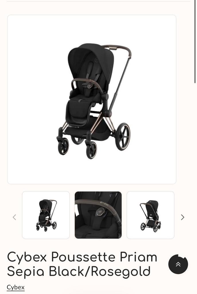 Pousette Cybex Priam Sepia black / rosegold, Enfants & Bébés, Poussettes & Combinaisons, Enlèvement, Comme neuf, Poussette