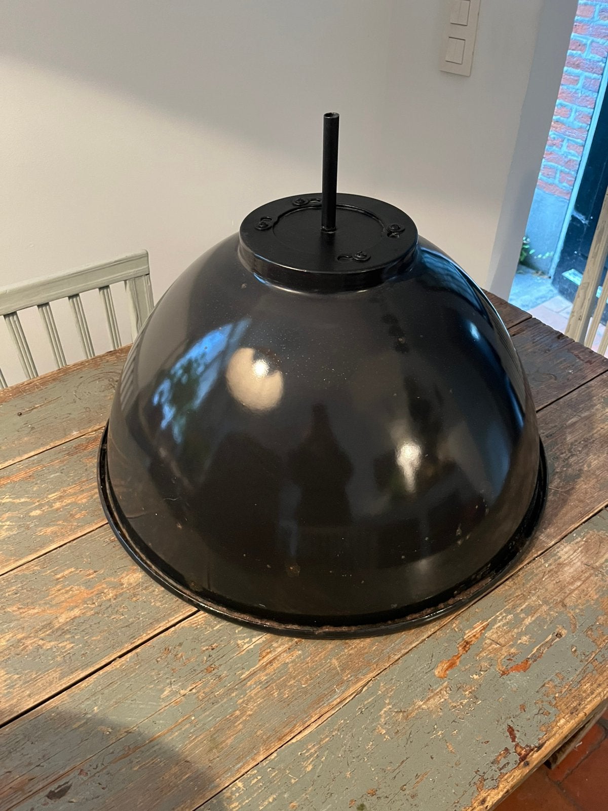 ORIGINELE INDUSTRIËLE LAMP HANGLAMP METAAL ZGSTAAT, Ophalen of Verzenden, Zo goed als nieuw, Metaal, Vintage